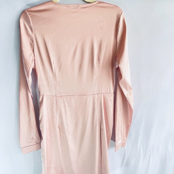 FASHIONNOVA PINK DRESS Long sleeve women's dress Atlas mini dress Party dress - Picture 11 of 13